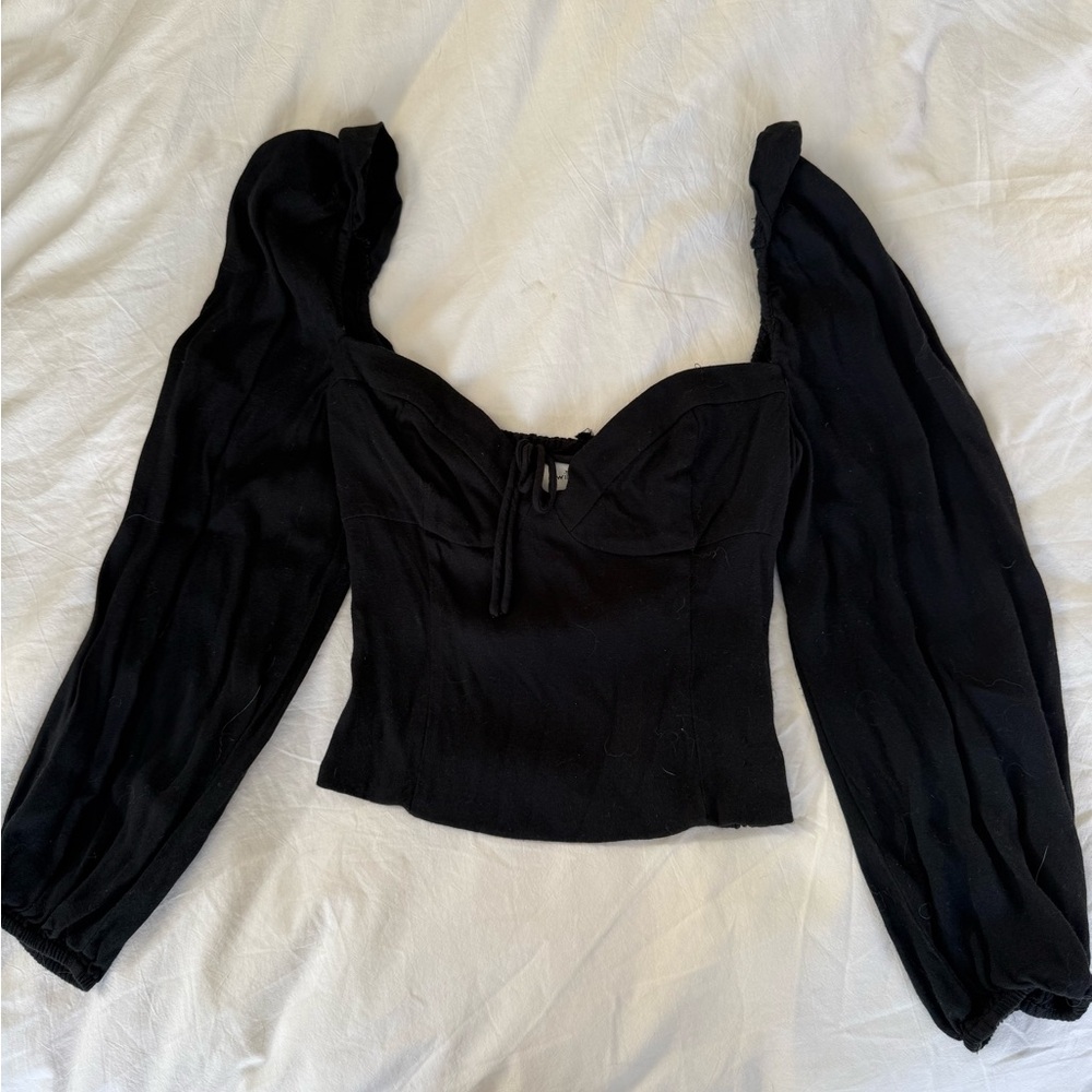 Wilfred Black Puff Sleeve Blouse